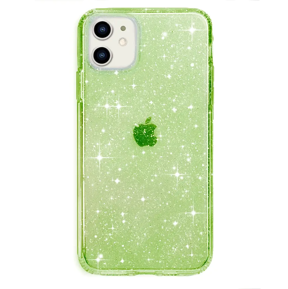 Lime Stardust Glitter iPhone Case - Image 49