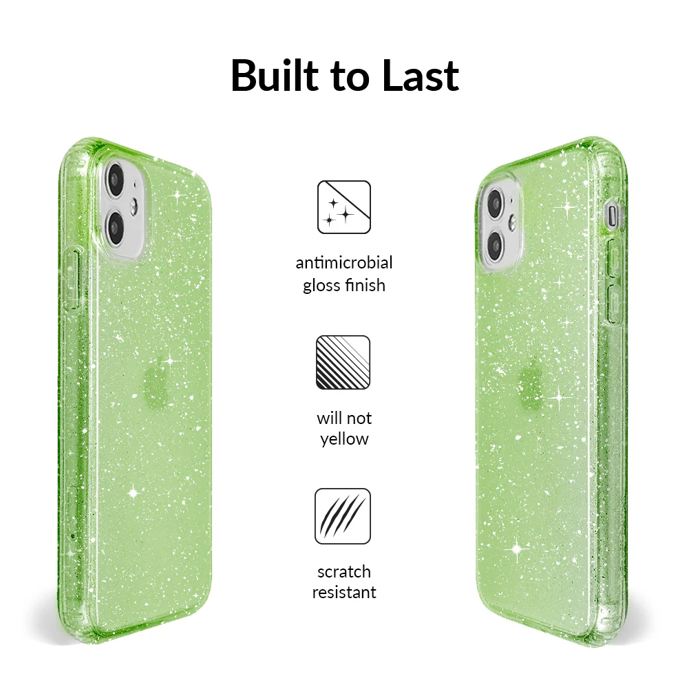 Lime Stardust Glitter iPhone Case - Image 53