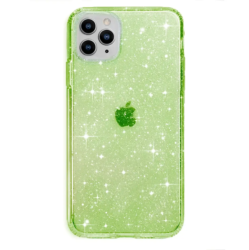 Lime Stardust Glitter iPhone Case - Image 55