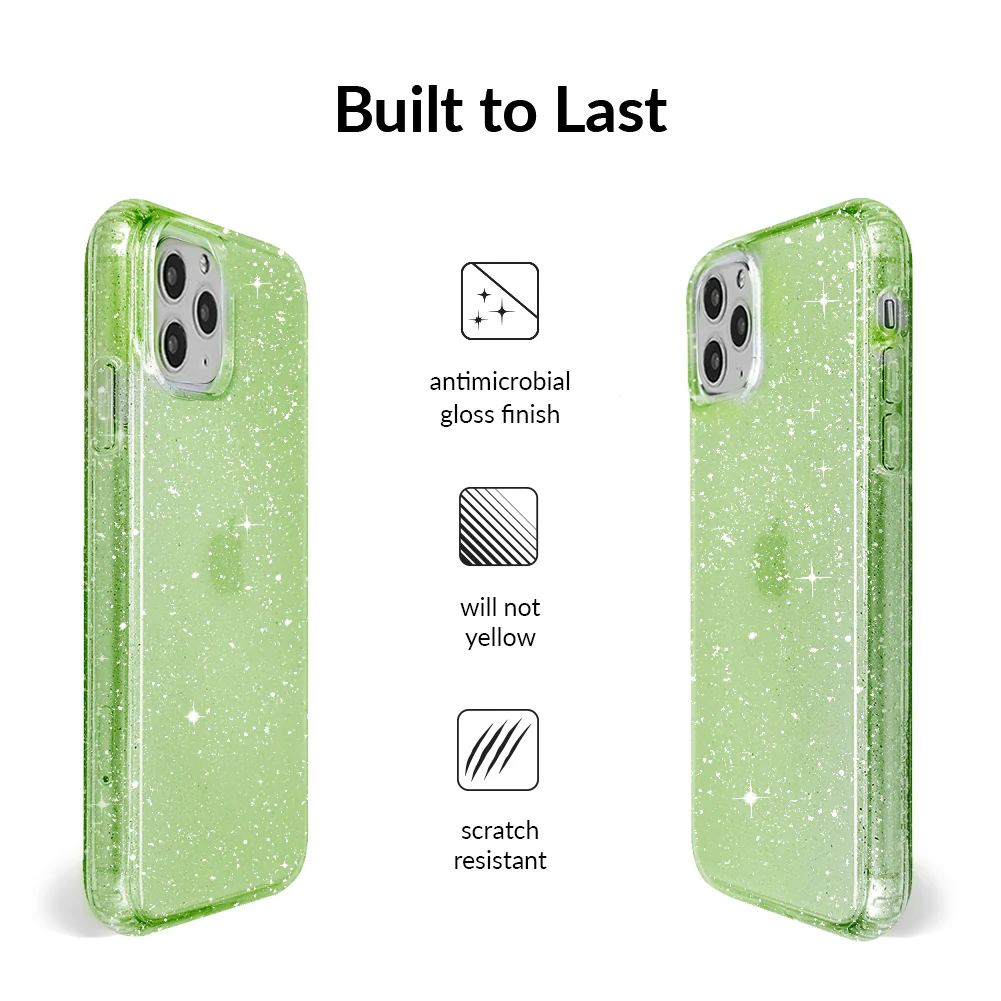 Lime Stardust Glitter iPhone Case - Image 59