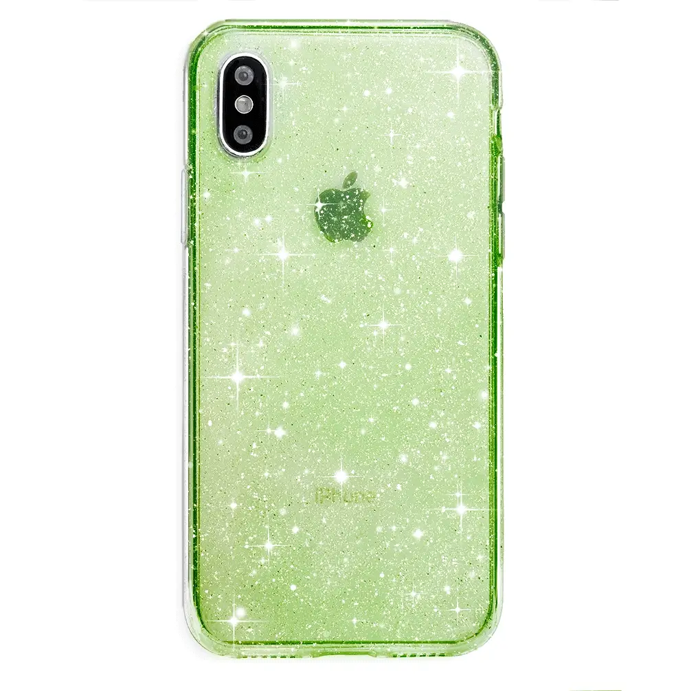 Lime Stardust Glitter iPhone Case - Image 73
