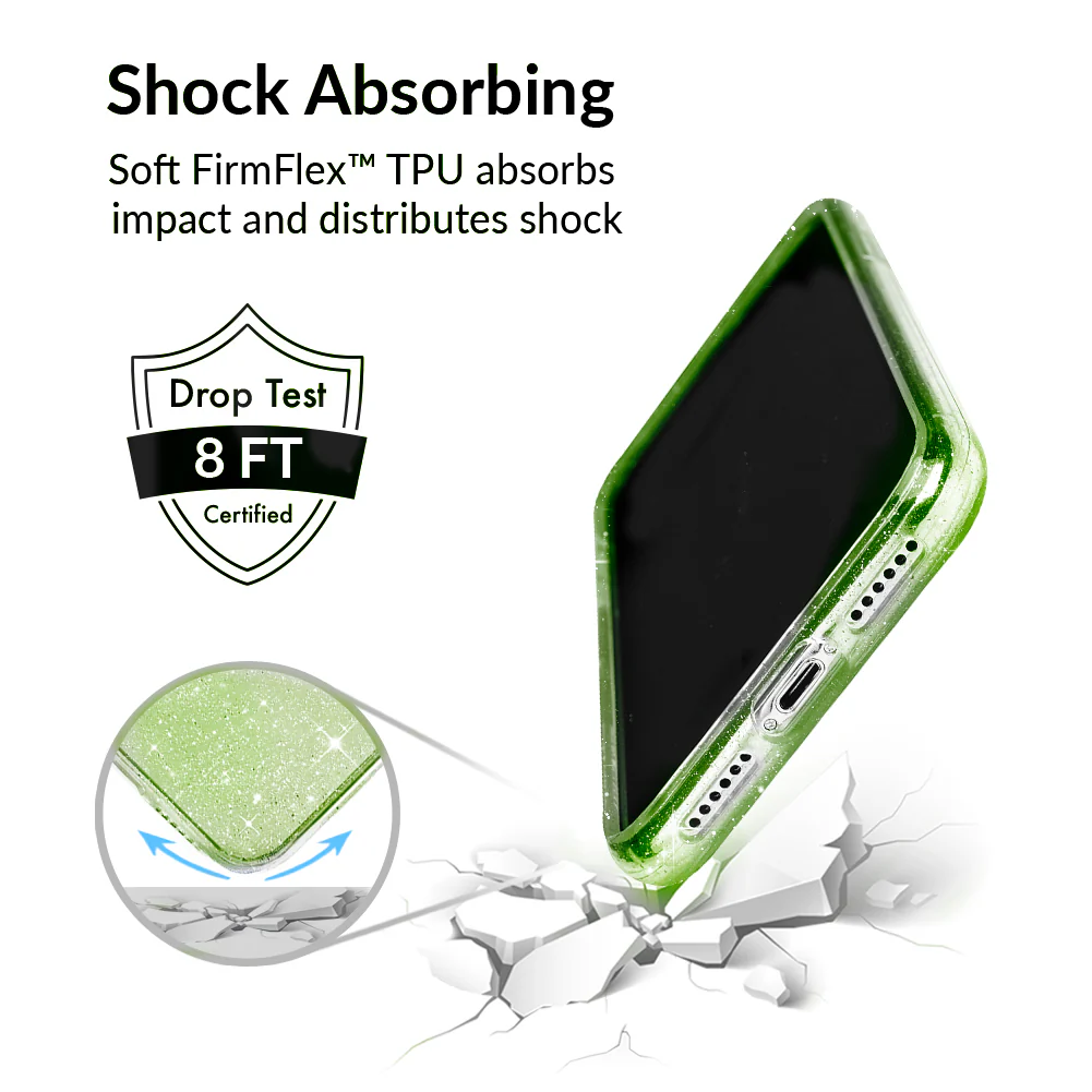 Lime Stardust Glitter iPhone Case - Image 76