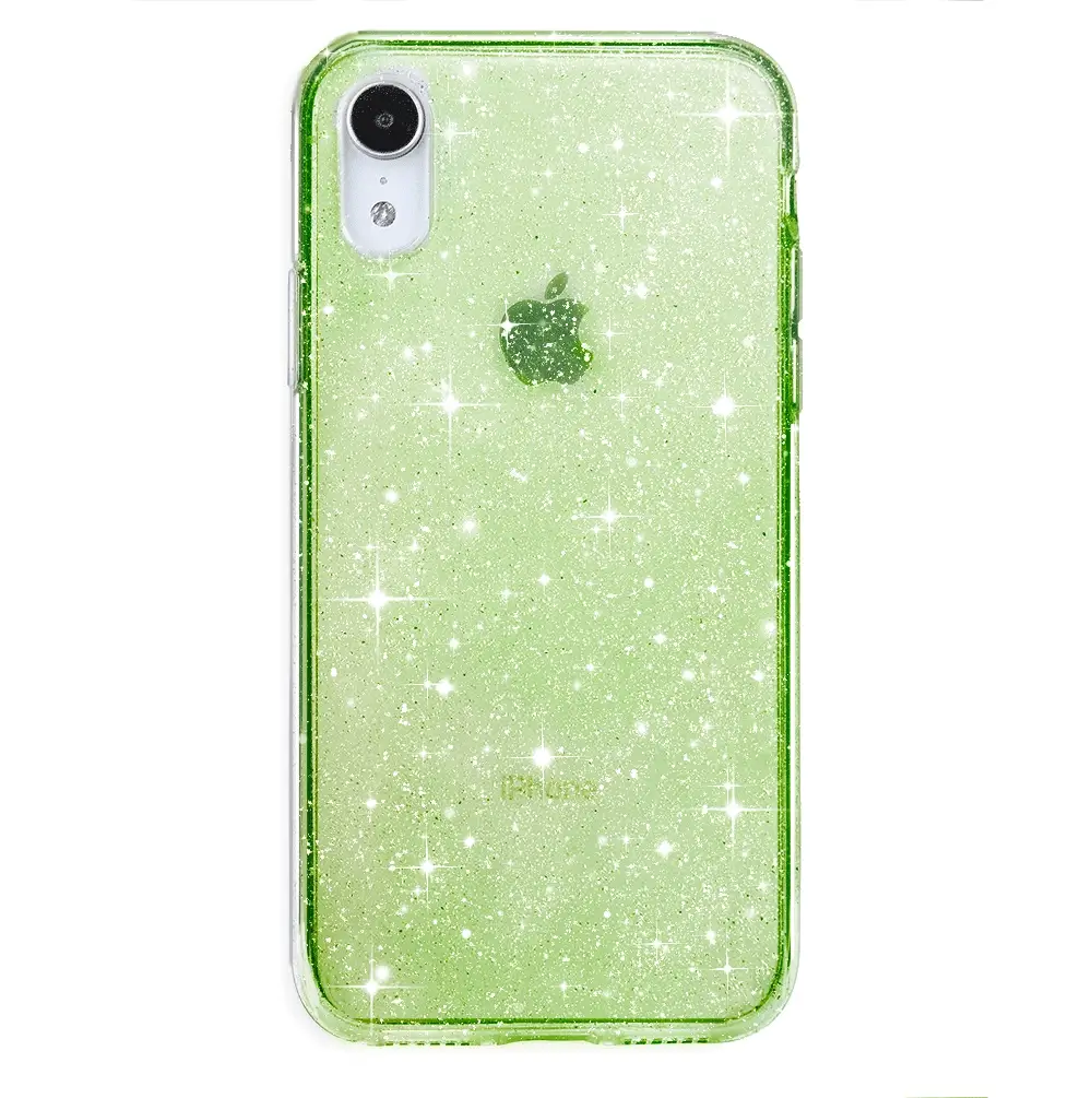 Lime Stardust Glitter iPhone Case - Image 79