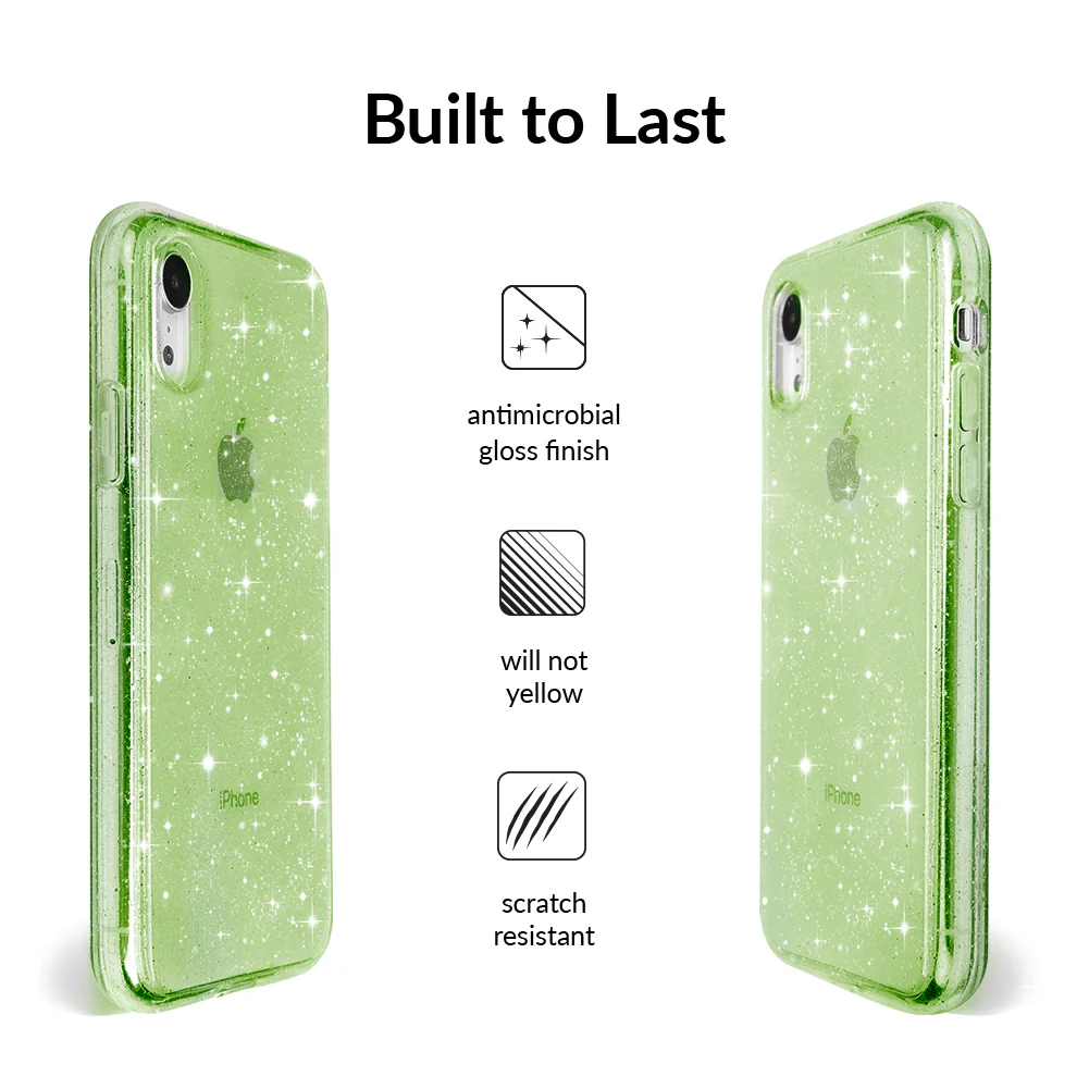 Lime Stardust Glitter iPhone Case - Image 83