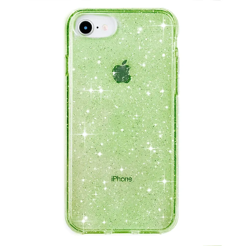 Lime Stardust Glitter iPhone Case - Image 85