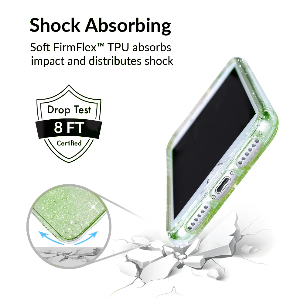 Lime Stardust Glitter iPhone Case - Image 88