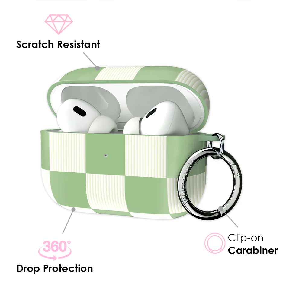 Pistachio Vibe Checkered AirPod Case - Image 13