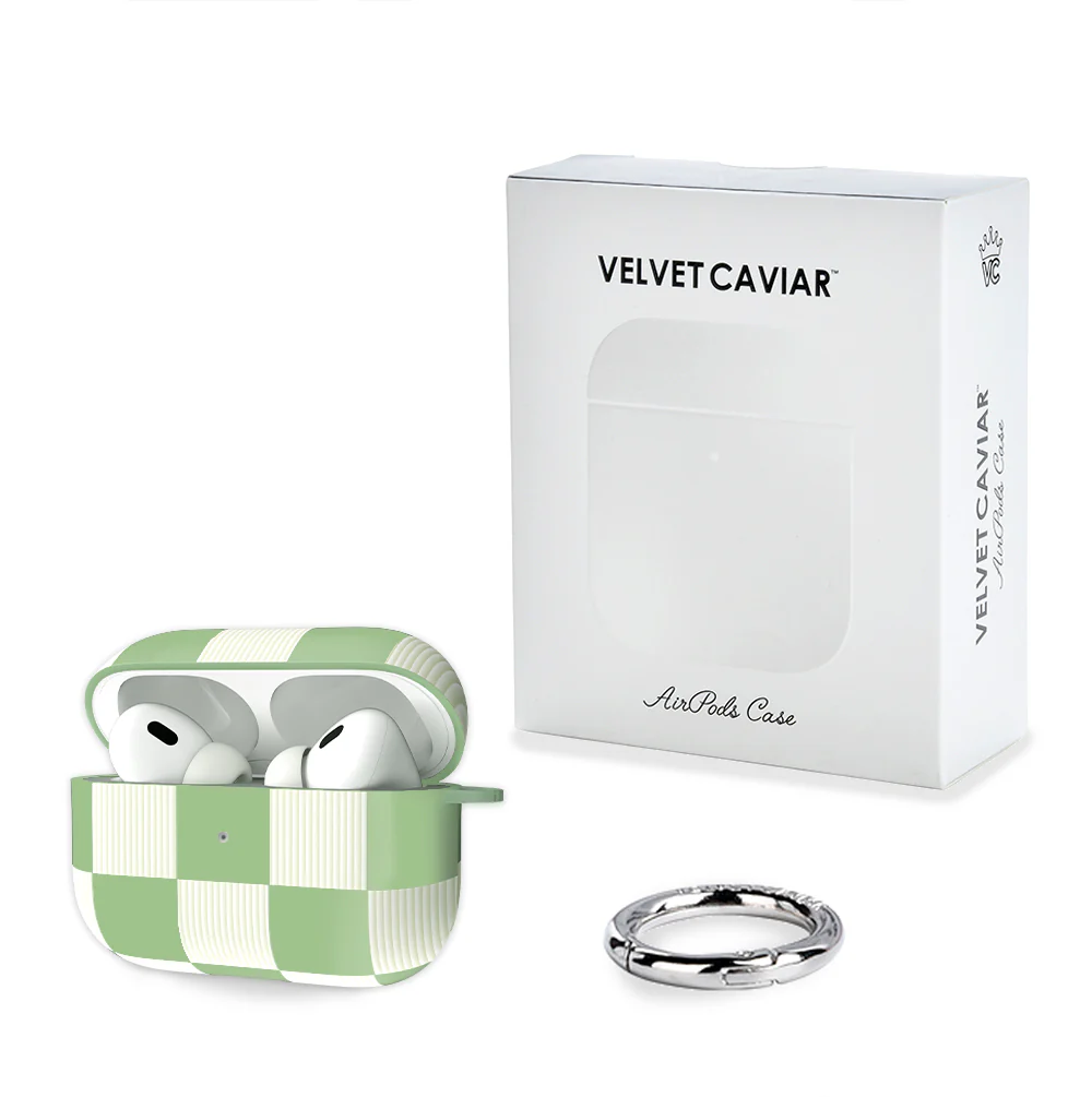 Pistachio Vibe Checkered AirPod Case - Image 15