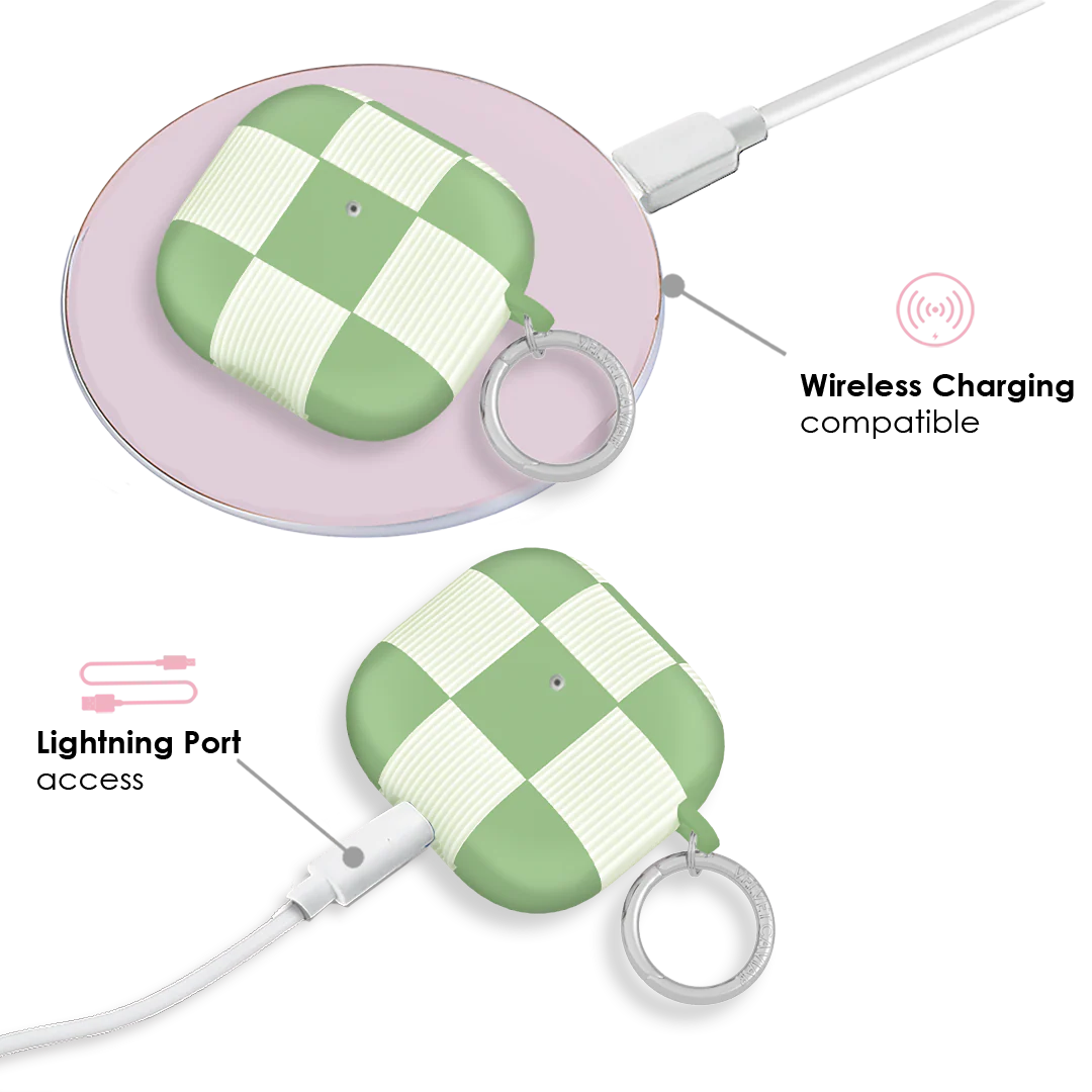 Pistachio Vibe Checkered AirPod Case - Image 19