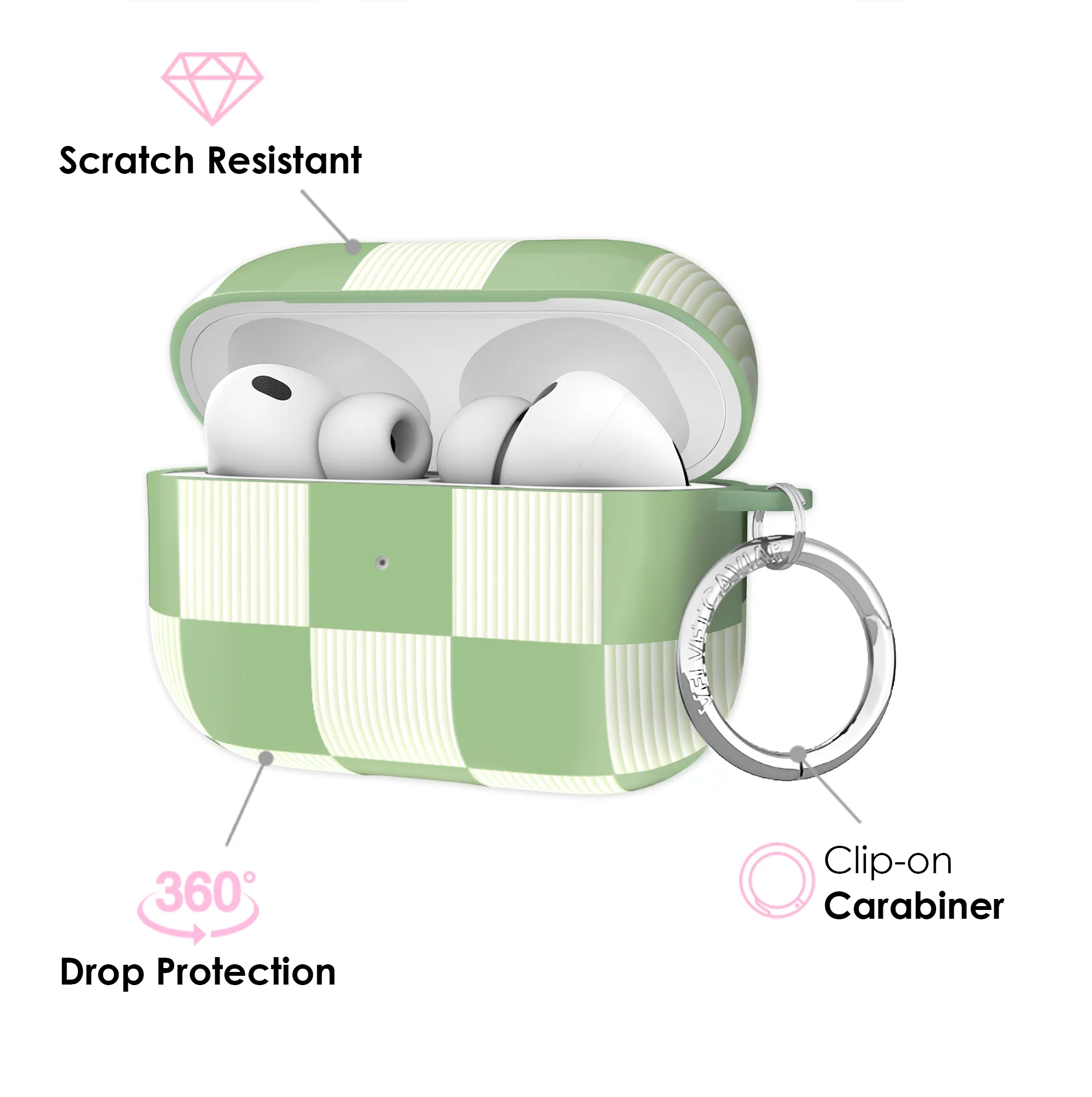 Pistachio Vibe Checkered AirPod Case - Image 23