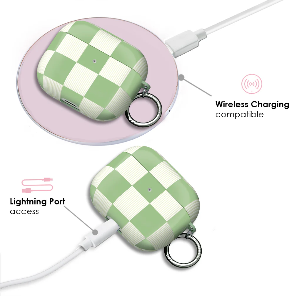 Pistachio Vibe Checkered AirPod Case - Image 9