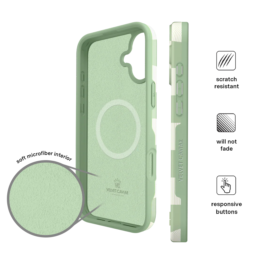 Pistachio Vibe Checkered iPhone Case - Image 100