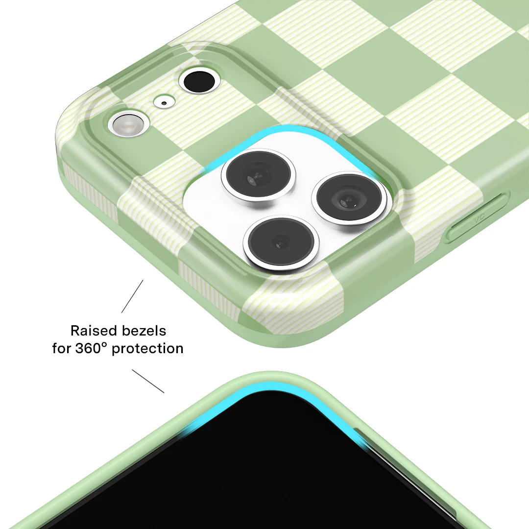 Pistachio Vibe Checkered iPhone Case - Image 113