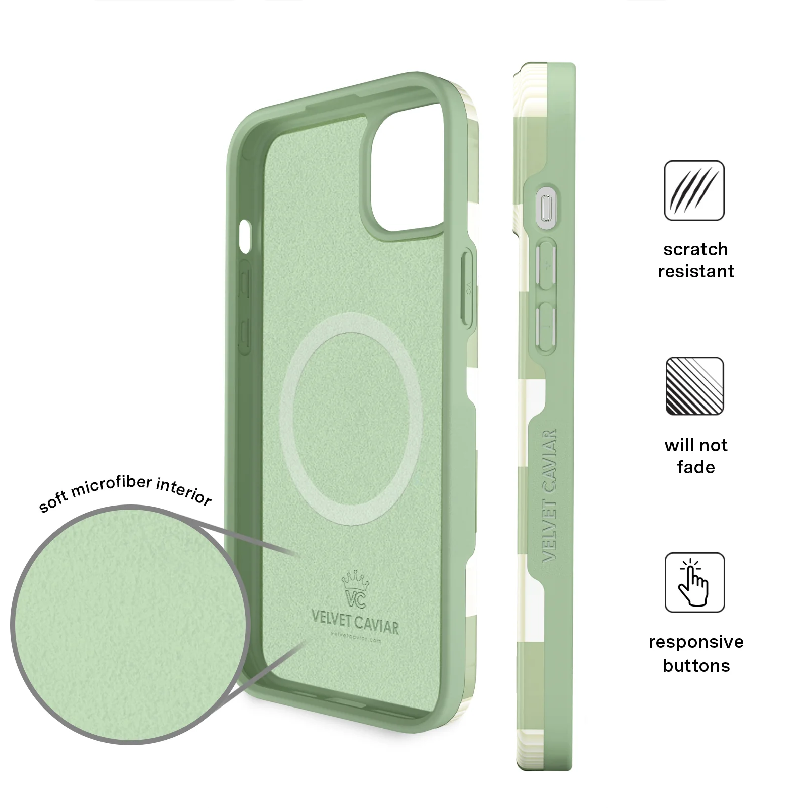 Pistachio Vibe Checkered iPhone Case - Image 35