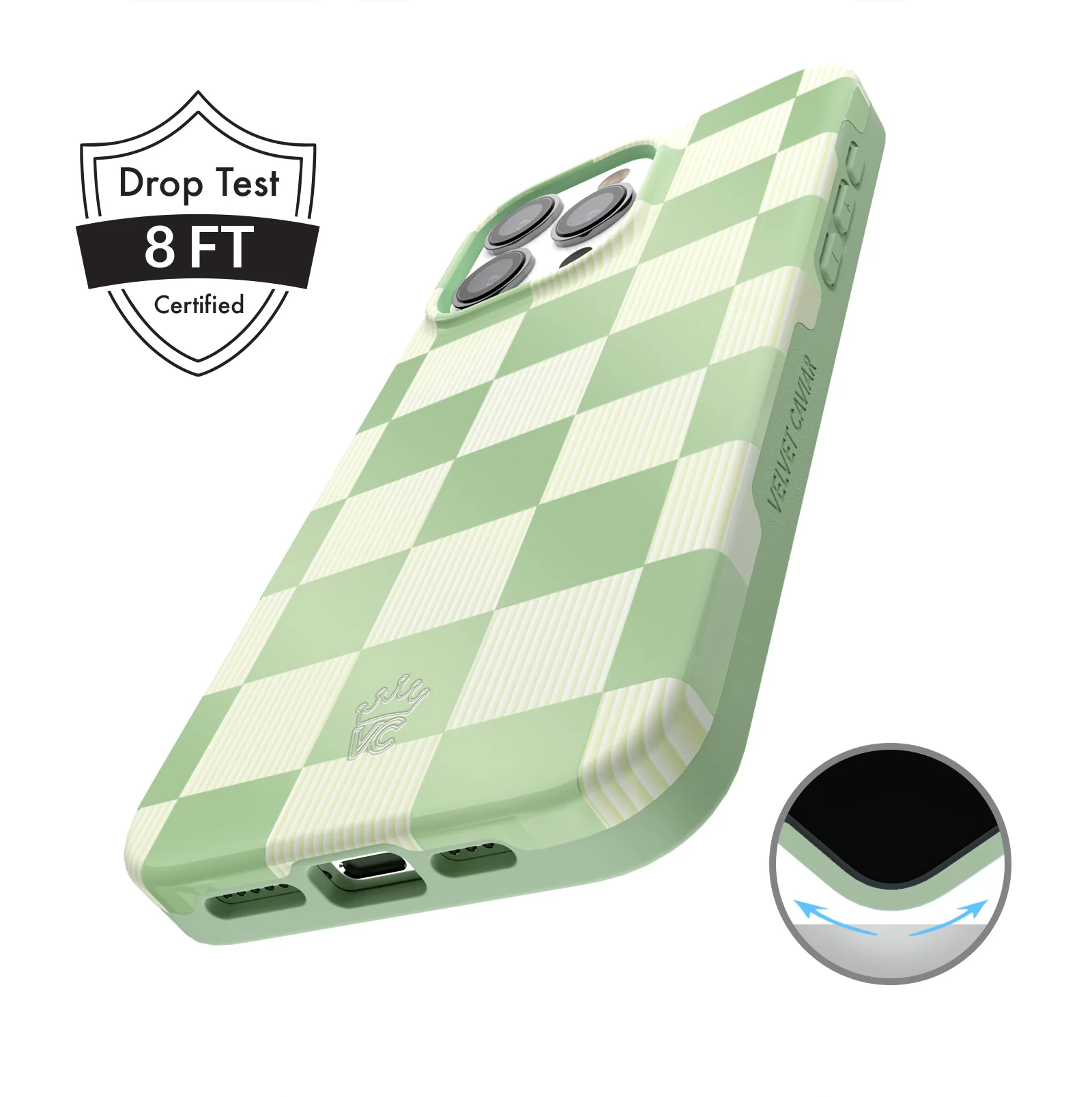 Pistachio Vibe Checkered iPhone Case - Image 44