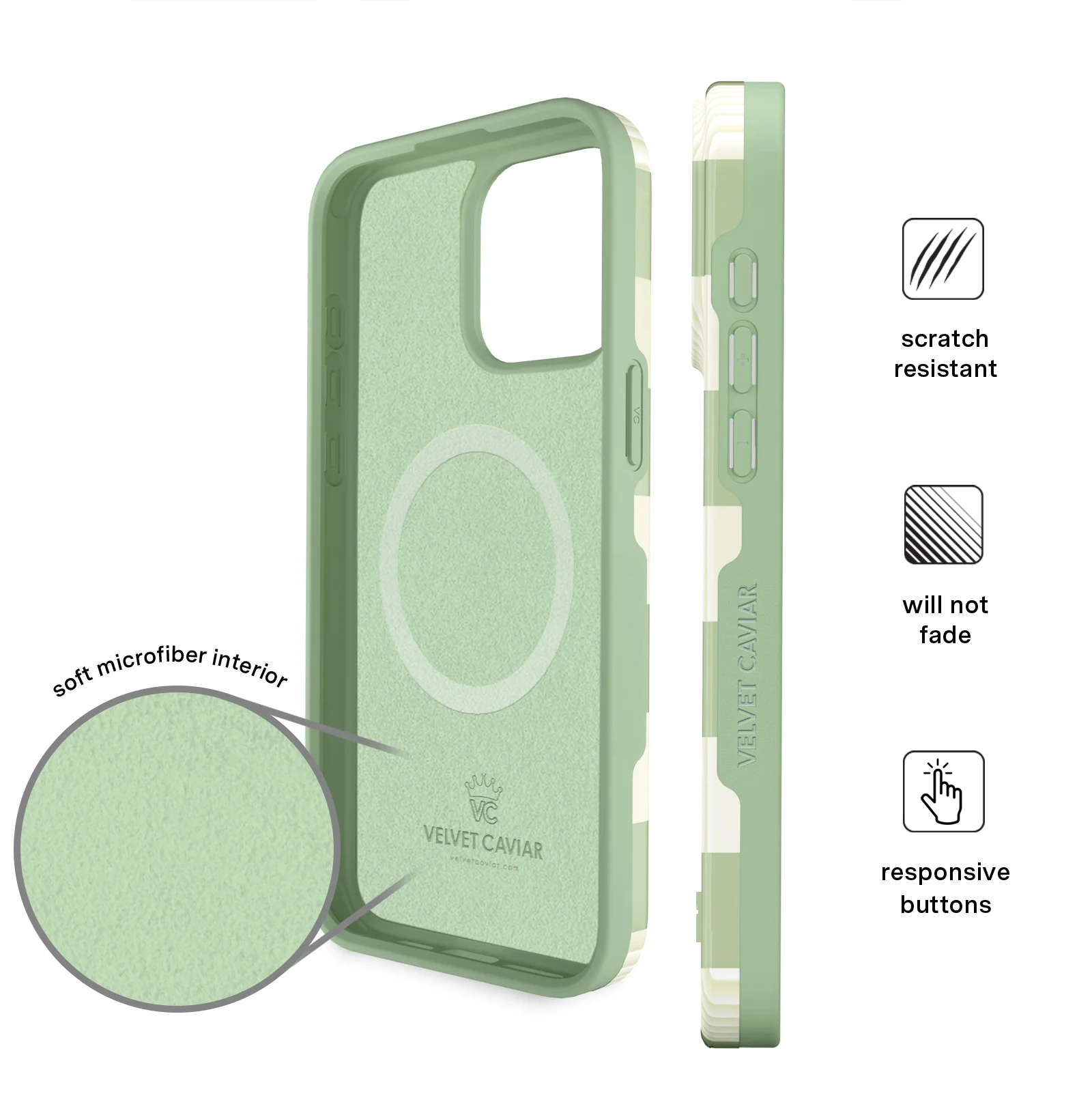 Pistachio Vibe Checkered iPhone Case - Image 5