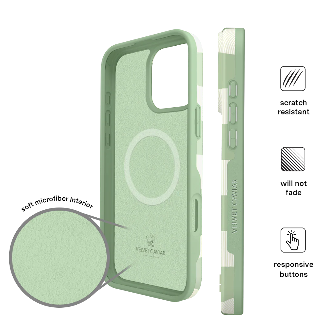 Pistachio Vibe Checkered iPhone Case - Image 85