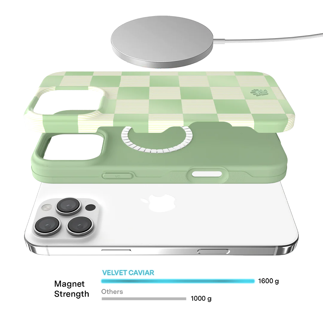 Pistachio Vibe Checkered iPhone Case - Image 88