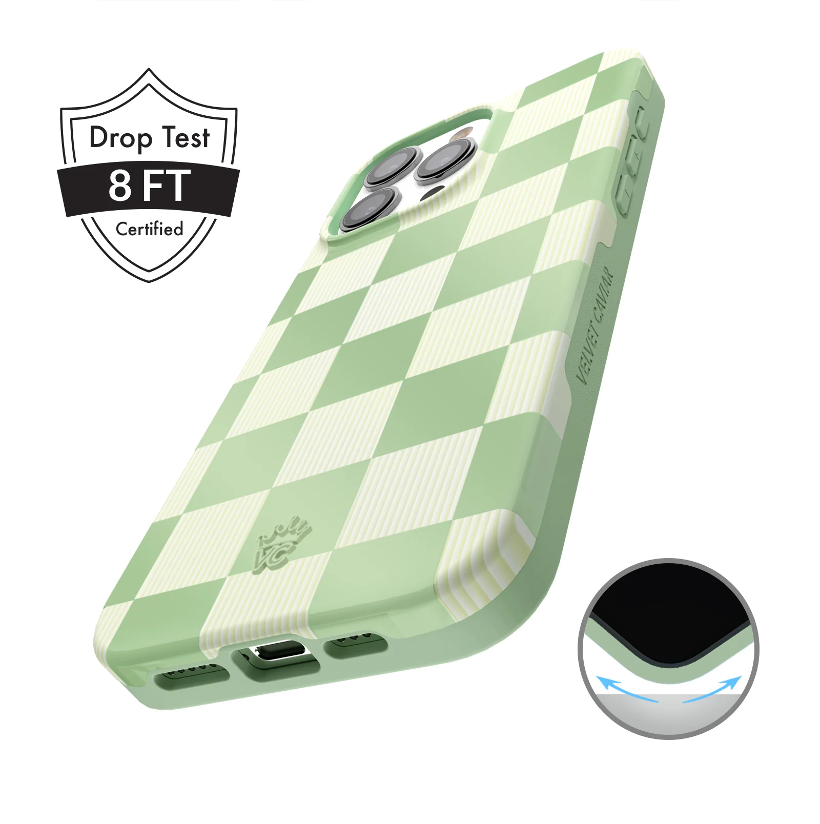 Pistachio Vibe Checkered iPhone Case - Image 9