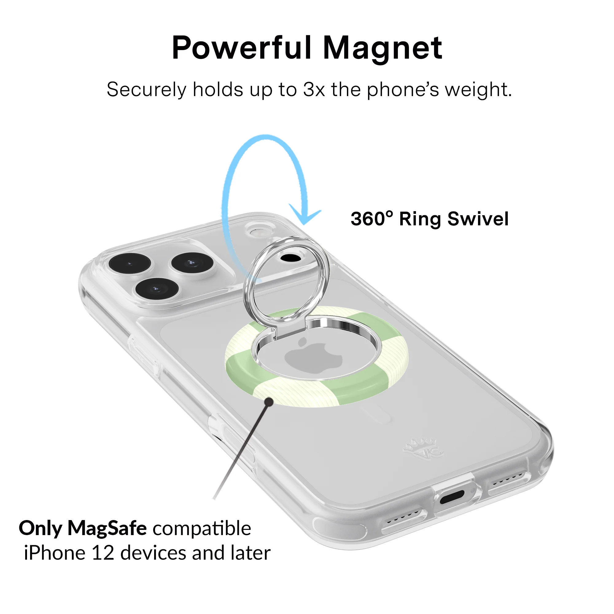 Pistachio Vibe Checkered MagSafe Grip Ring - Image 2