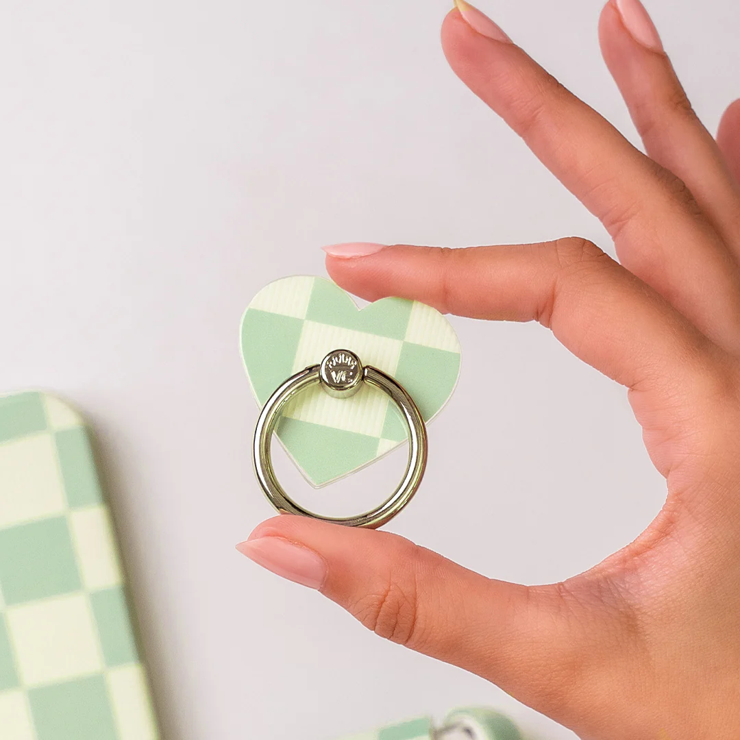 Pistachio Vibe Checkered Phone Ring - Image 2