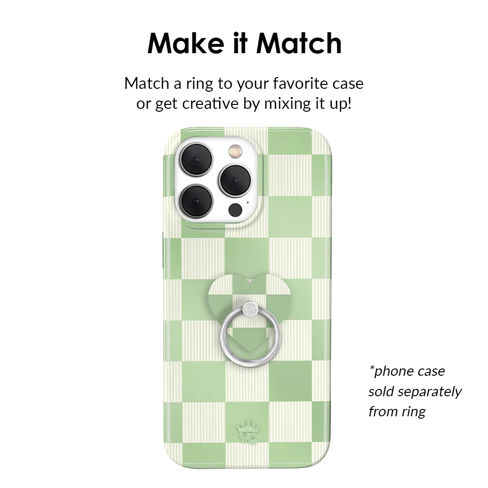 Pistachio Vibe Checkered Phone Ring - Image 3