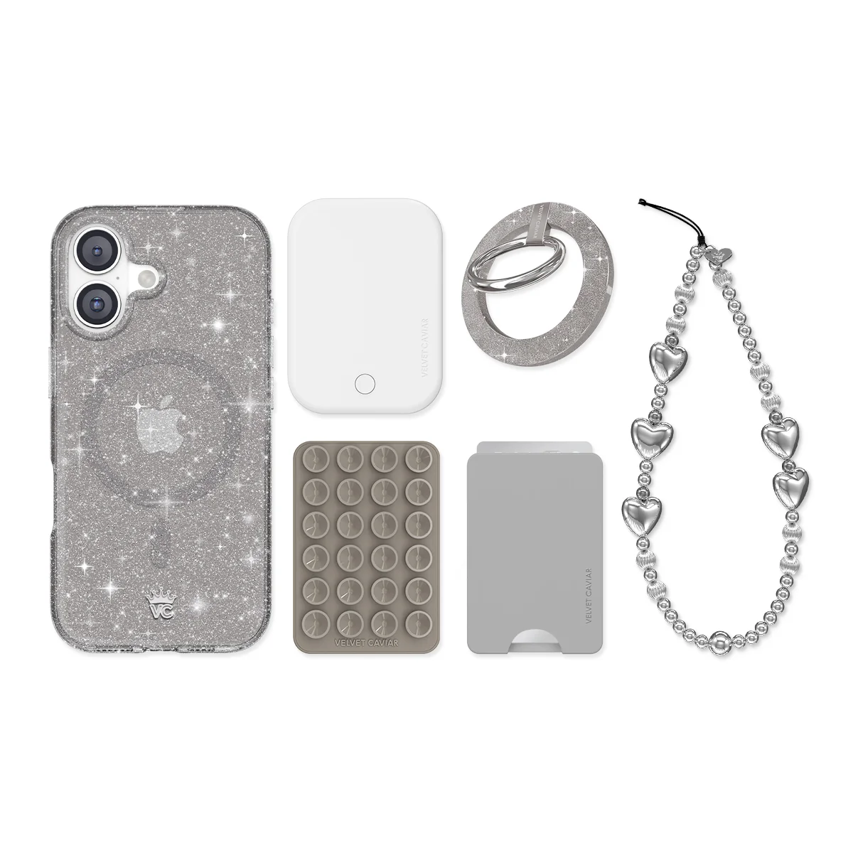 Grey Stardust Glitter iPhone Bundle Set - Image 4