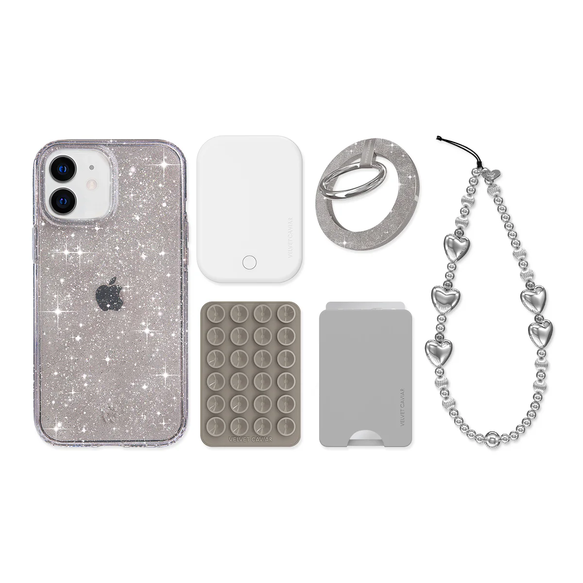 Grey Stardust Glitter iPhone Bundle Set - Image 5
