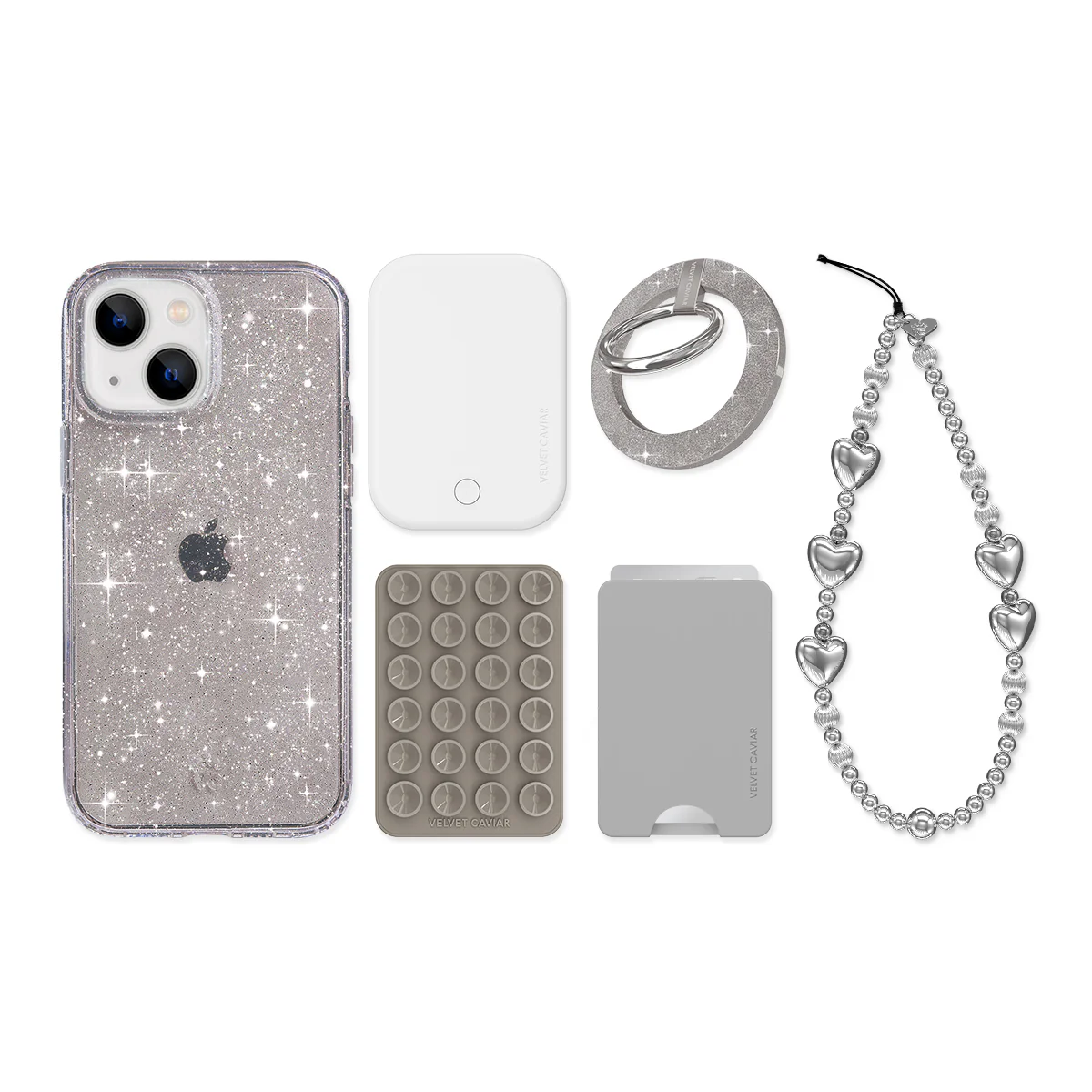 Grey Stardust Glitter iPhone Bundle Set - Image 9