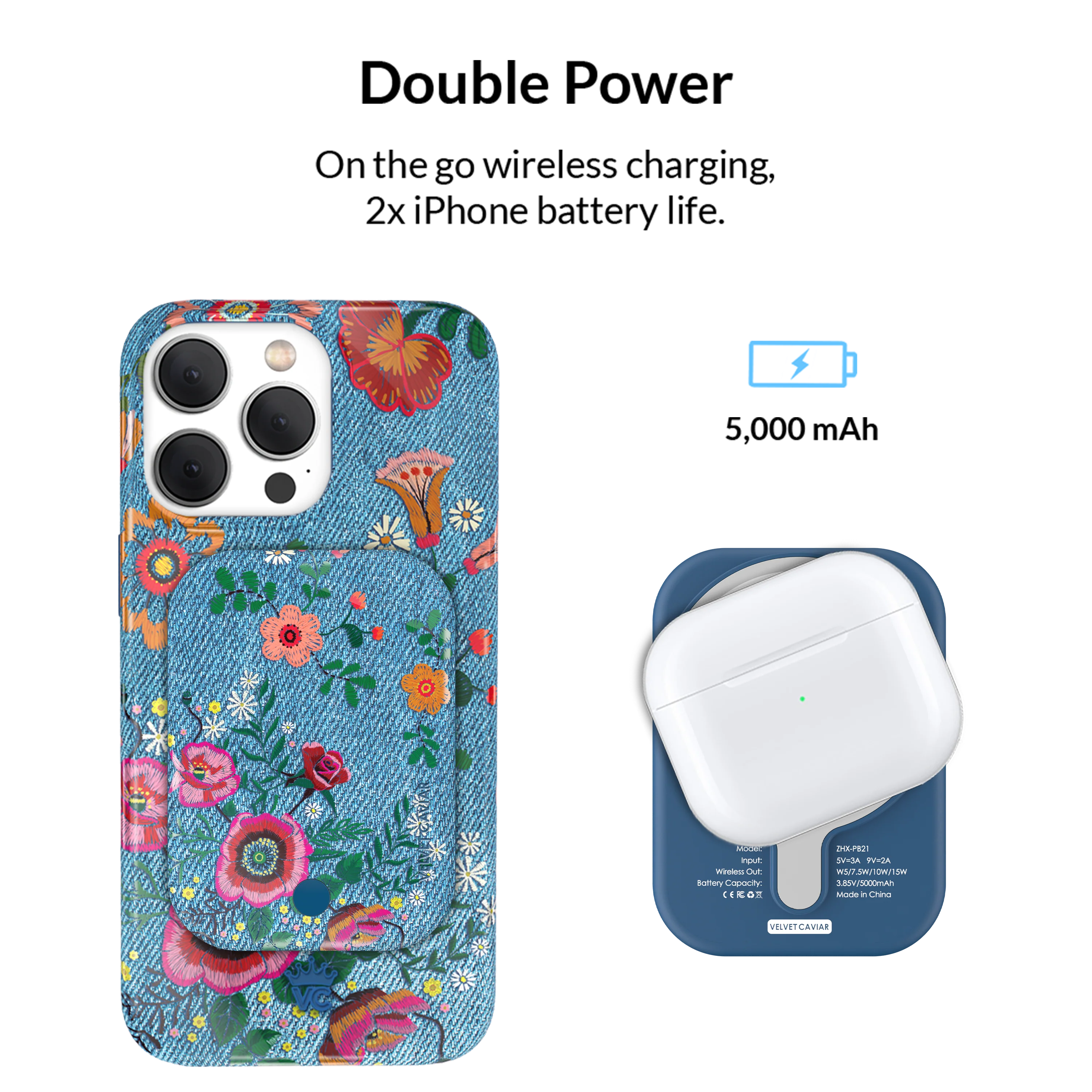 Groovy Floral MagSafe Battery Power Pack - Image 3