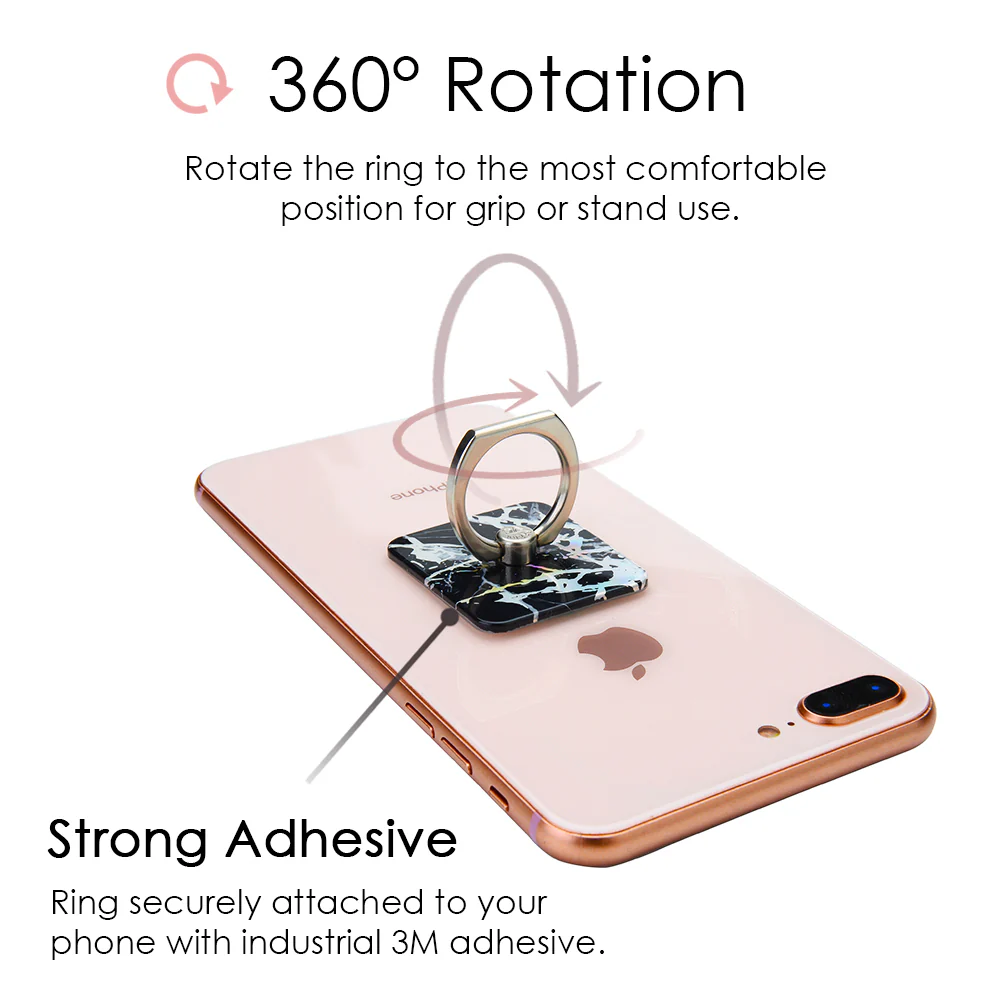 Holo Black Marble Phone Ring - Image 3