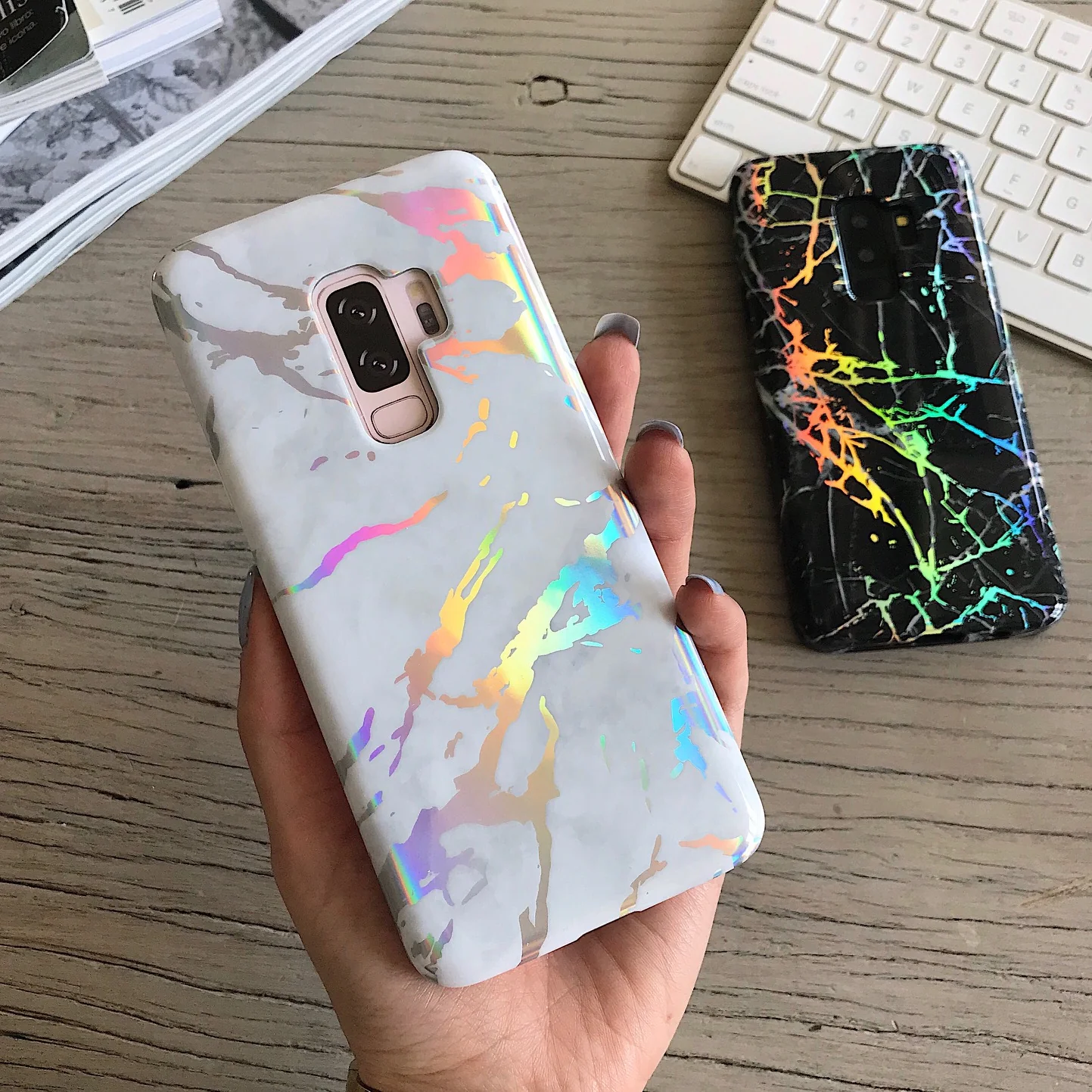 Holo White Marble Samsung Galaxy Case - Image 22