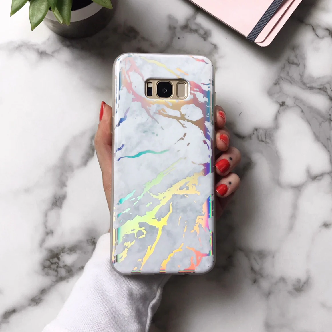 Holo White Marble Samsung Galaxy Case - Image 9