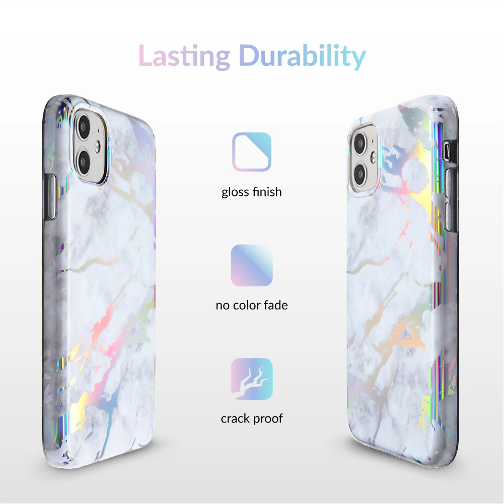 Holo White Marble iPhone Case - Image 57