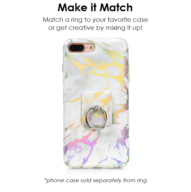 Holo White Marble Phone Ring - Image 2