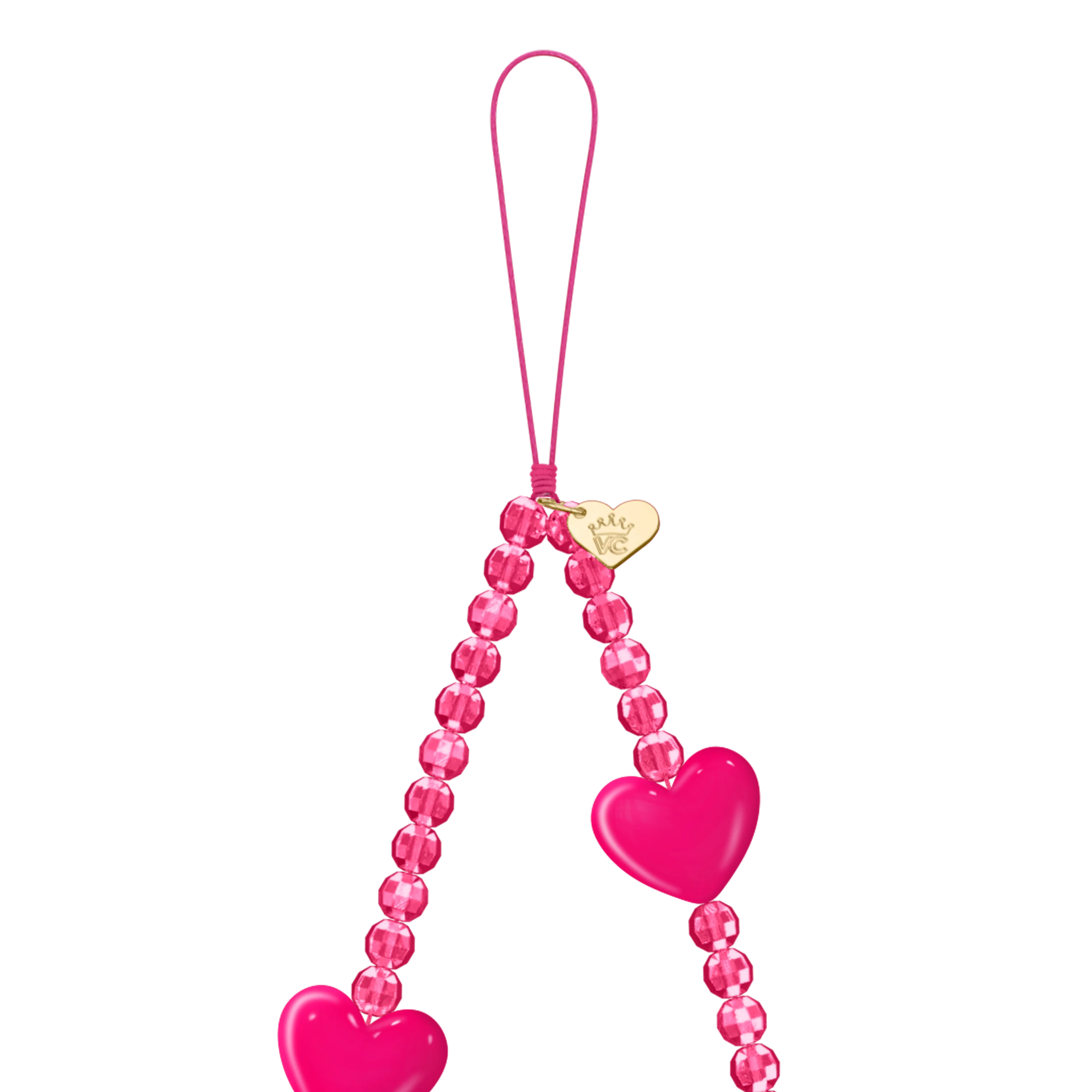 Hot Pink Heart Phone Charm - Image 4