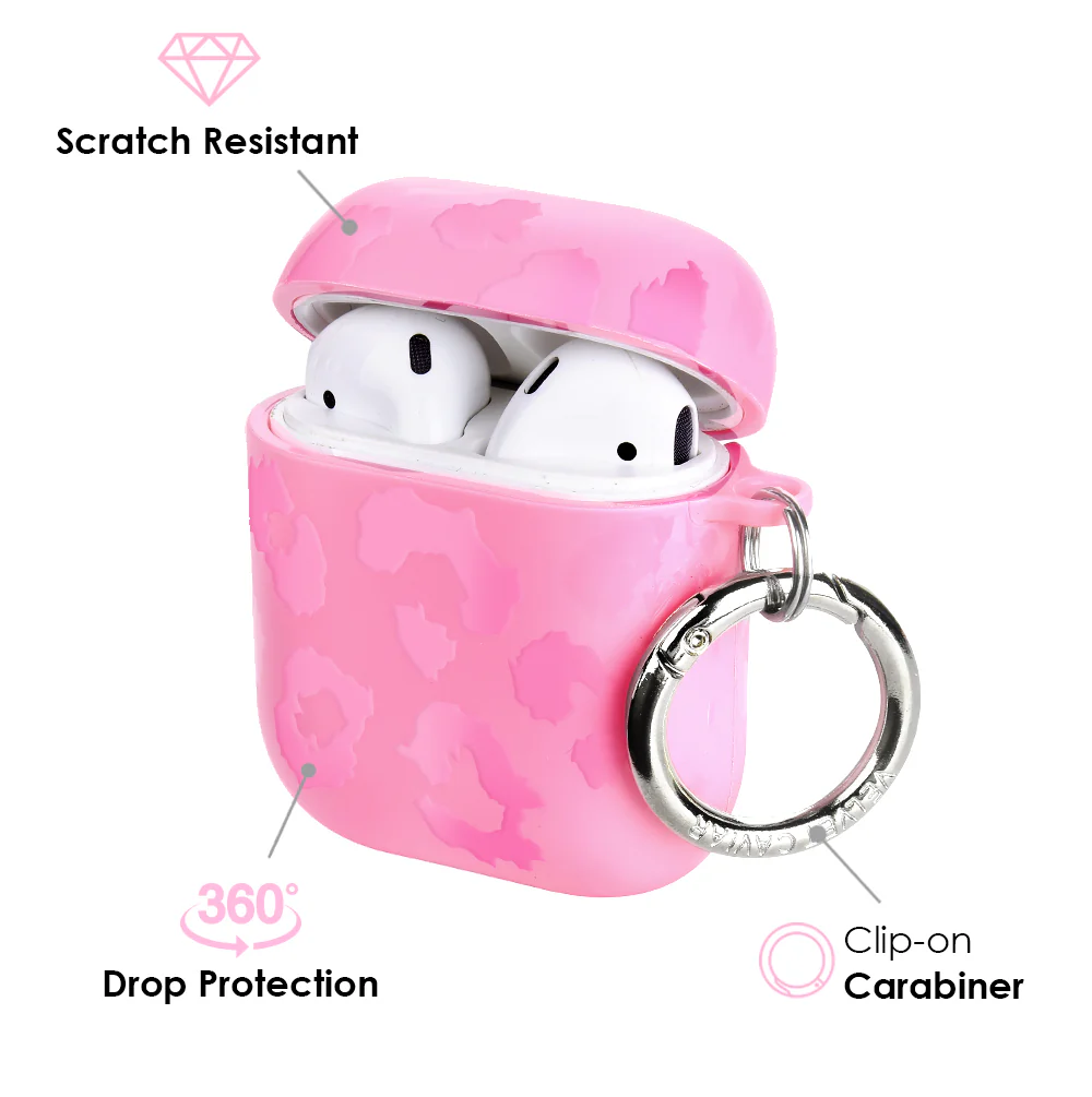 Hot Pink Leopard AirPod Case - Image 3