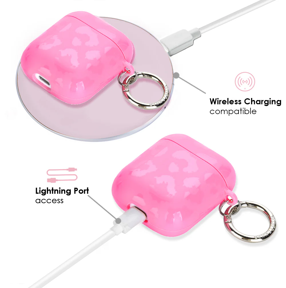 Hot Pink Leopard AirPod Case - Image 4