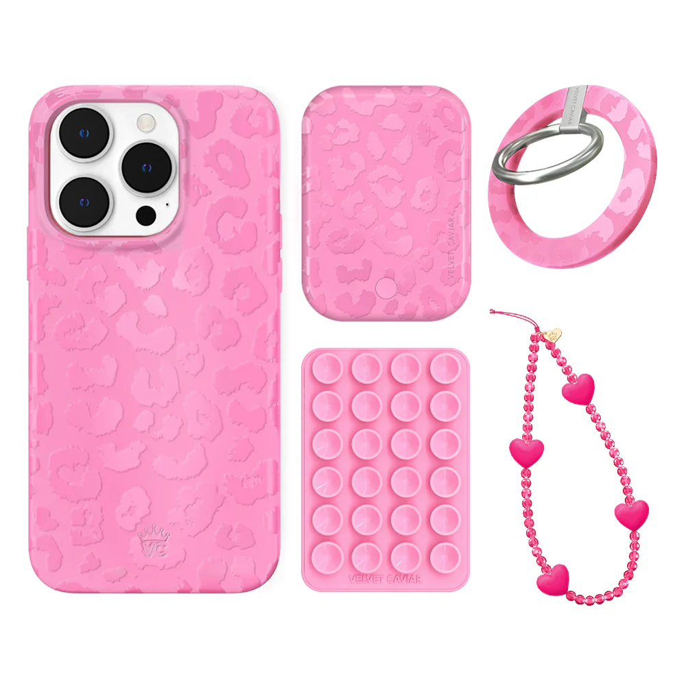 Hot Pink Leopard iPhone Bundle Set - Grip - Image 11