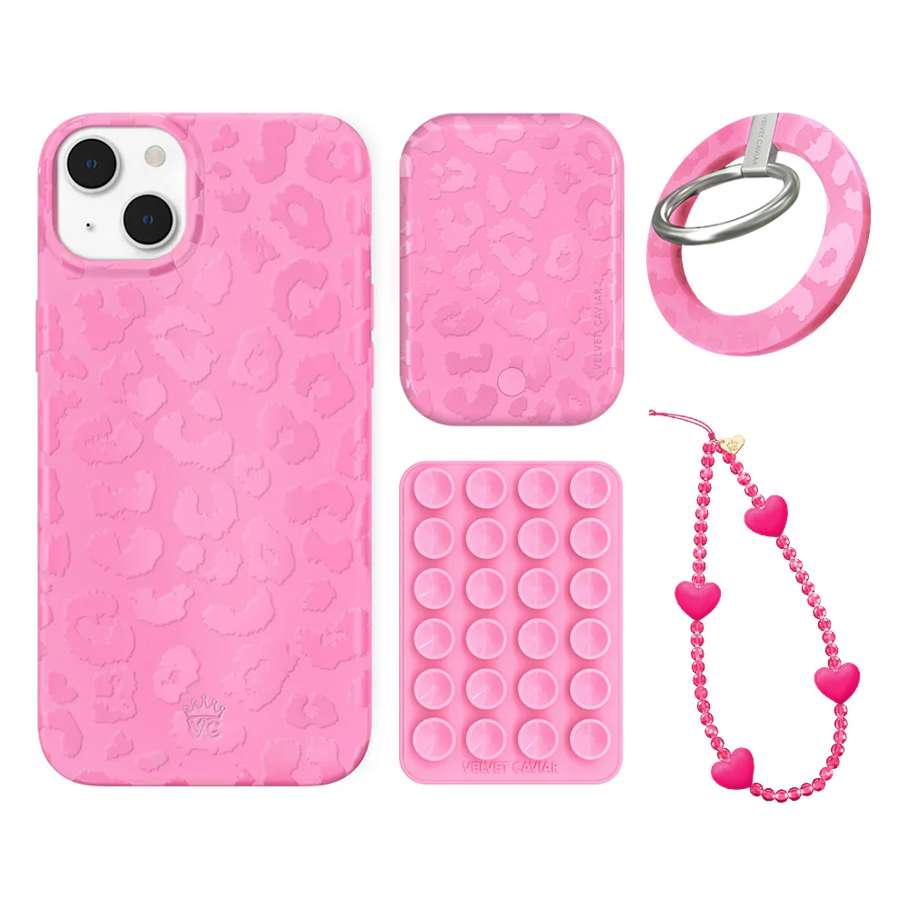 Hot Pink Leopard iPhone Bundle Set - Grip - Image 12