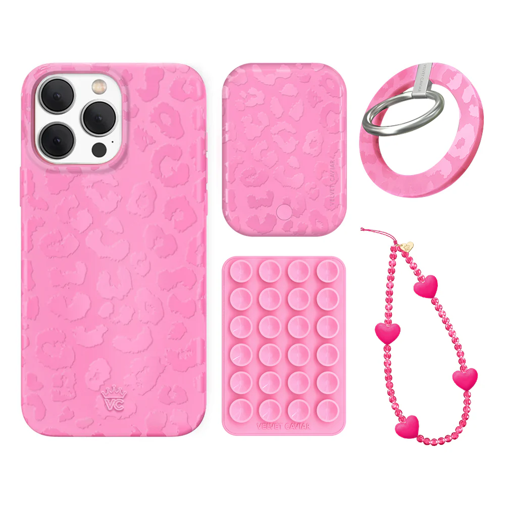 Hot Pink Leopard iPhone Bundle Set - Grip - Image 14