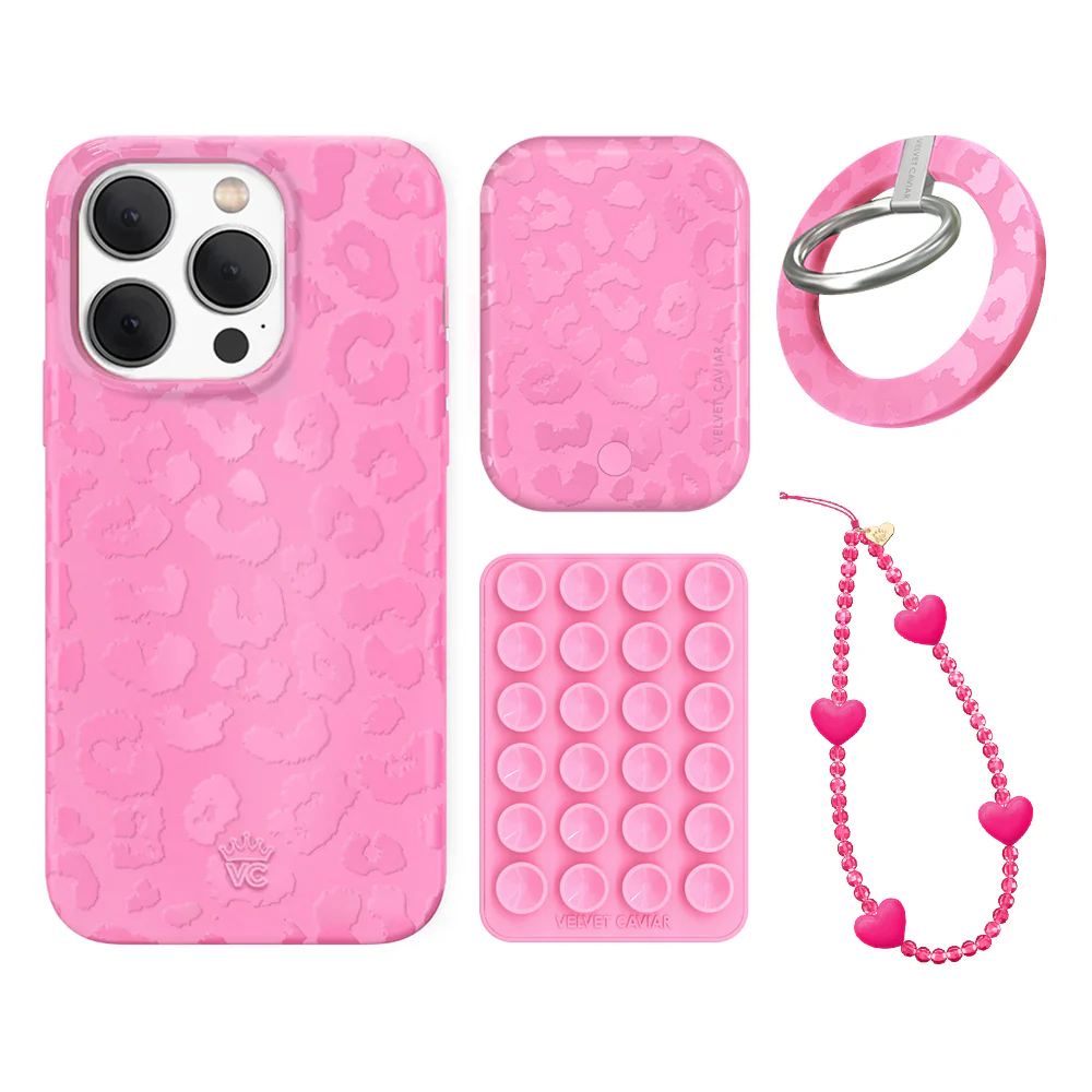 Hot Pink Leopard iPhone Bundle Set - Grip - Image 15