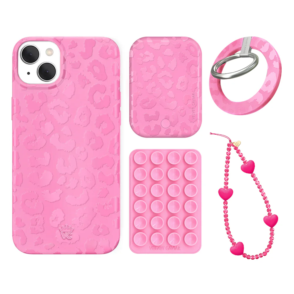 Hot Pink Leopard iPhone Bundle Set - Grip - Image 16