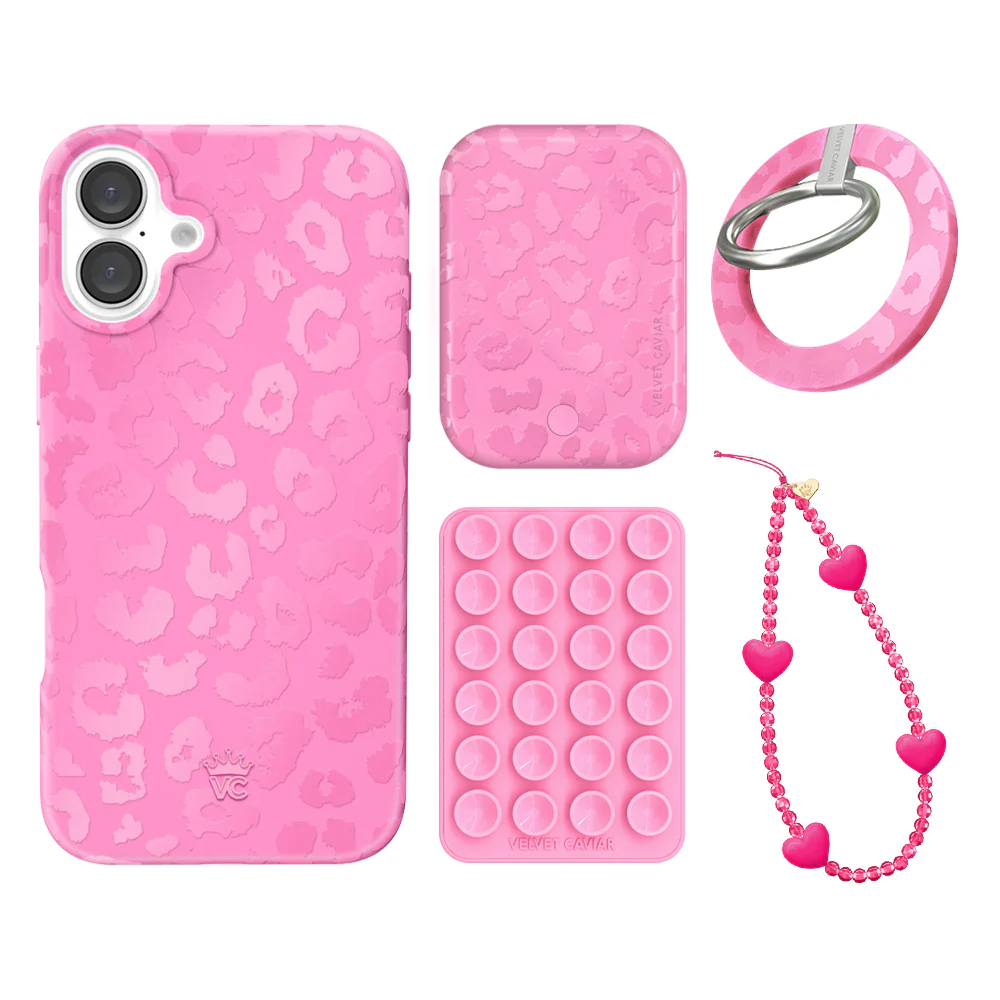 Hot Pink Leopard iPhone Bundle Set - Grip - Image 17