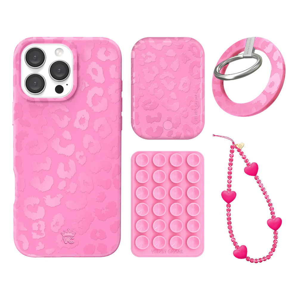 Hot Pink Leopard iPhone Bundle Set - Grip - Image 18