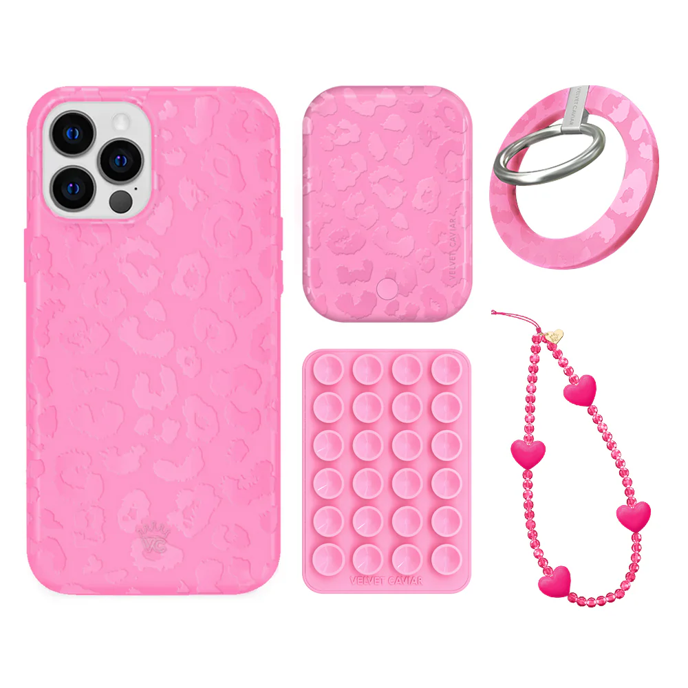 Hot Pink Leopard iPhone Bundle Set - Grip - Image 2
