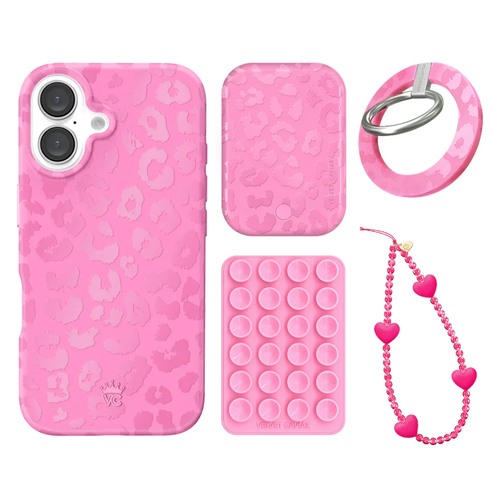 Hot Pink Leopard iPhone Bundle Set - Grip - Image 20