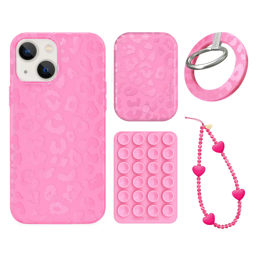 Hot Pink Leopard iPhone Bundle Set - Grip - Image 5