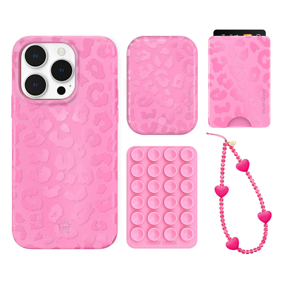 Hot Pink Leopard iPhone Bundle Set - Wallet - Image 11