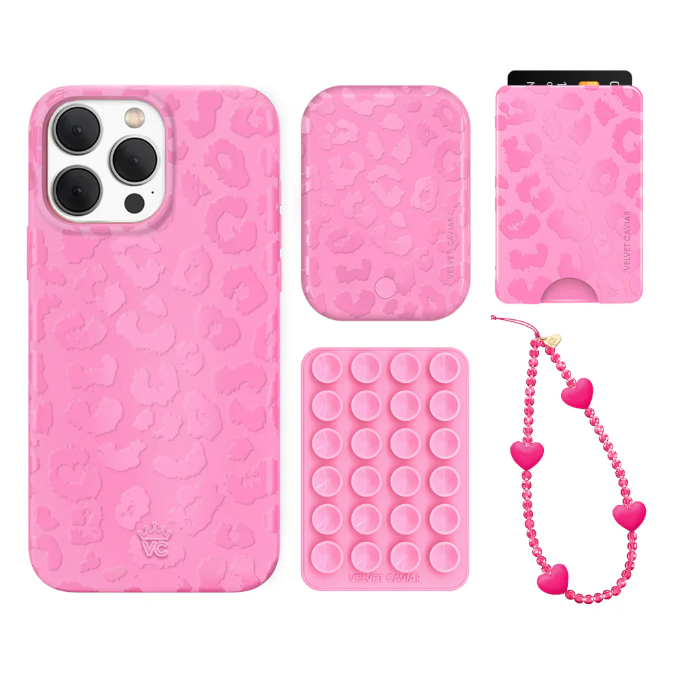 Hot Pink Leopard iPhone Bundle Set - Wallet - Image 14